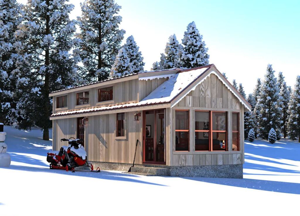Newly installed modular home in Pocatello winter