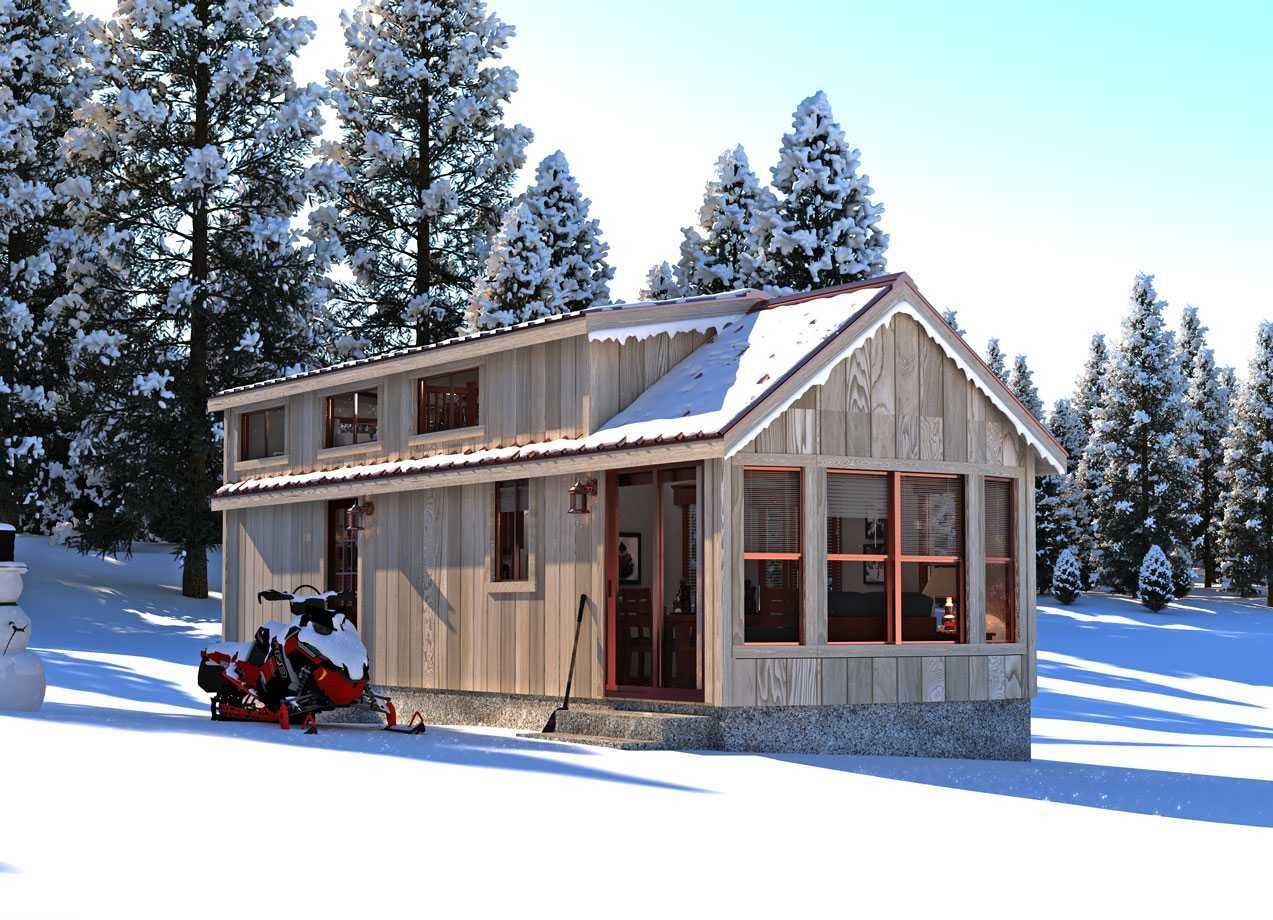 Newly installed modular home in Pocatello winter